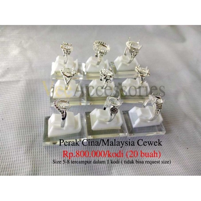 Grosir Ring / Emban Cincin Wanita Perak Malaysia / Cina