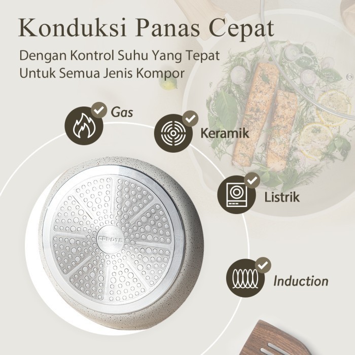 Carote Ice Cream 4Pcs Set Panci Dan Wajan Marble Anti Lengket