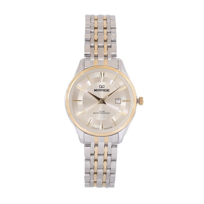 Mirage Watch Ori Jam Tangan Wanita Analog Elegant 8775 L Silver Gold