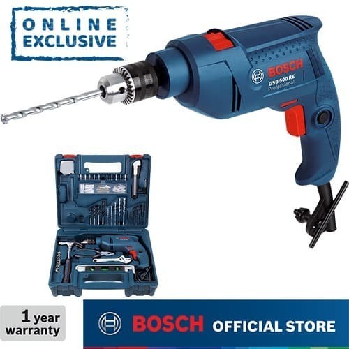 Bosch Bor Tembok Listrik Dengan Perkakas Tangan 10Mm 500W Gsb 500 Re