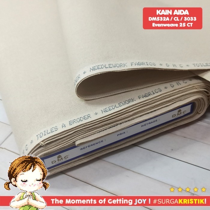 

Kain Kristik Strimin Sulam Evenweave Dmc 25Ct 3033 Cokelat Dm532