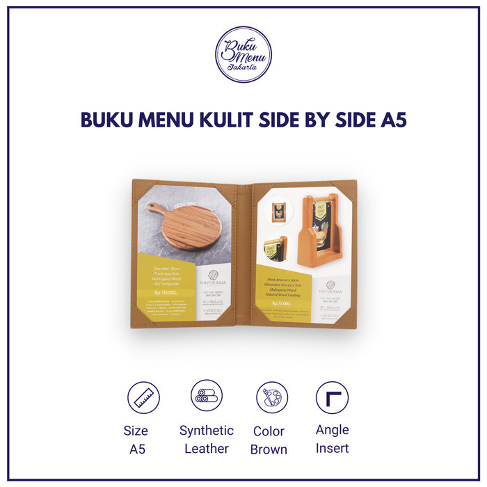 

Buku Menu Cafe Coffee Shop Restoran Kulit Side By Side A5 Menu Mewah