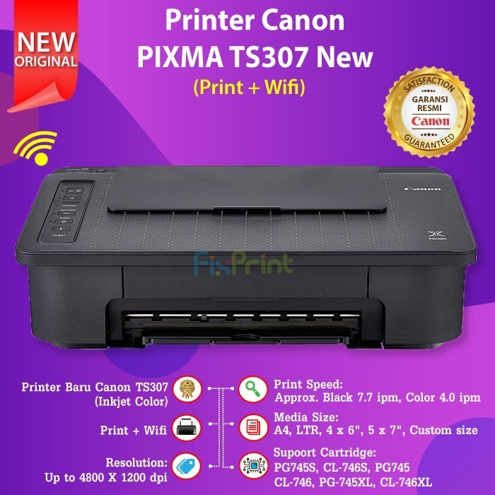 Printer Canon Ts307 Ts 307 Print Scan Copy Wifi Cartridge 745S 746S