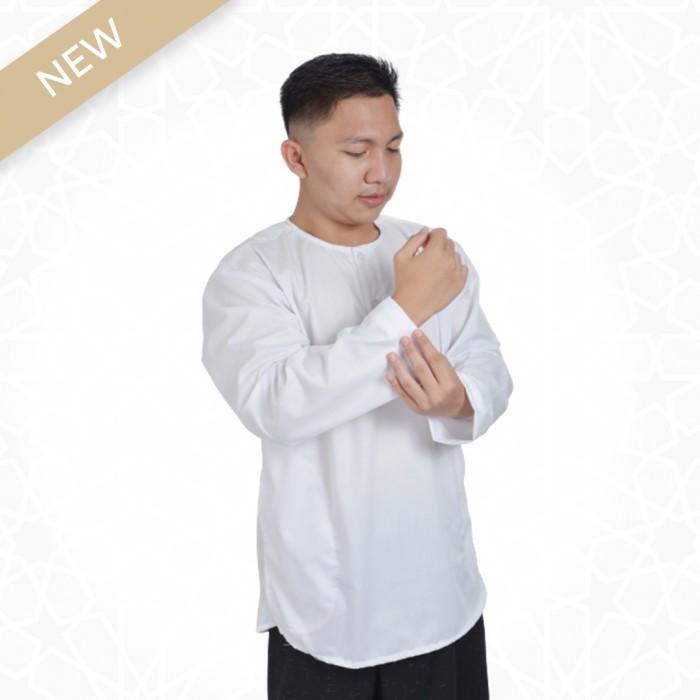 Baju Koko Putih Polos Lengan Panjang/Koko Bin Hameed /Koko Gamsyi