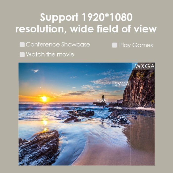 Deli Aoka Proyektor Mini / Infokus / Projector Hd 1080 Vs6001