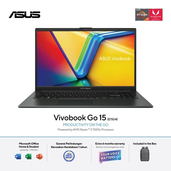 Asus Vivobook Go 15 Oled E1504Fa-Oled322 - Mixed Black Termurah Terlaris Promo