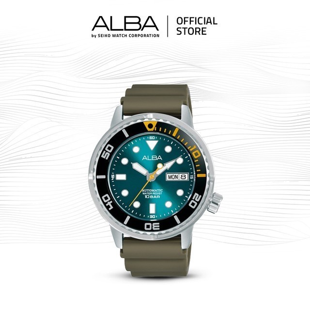 Jam Tangan Pria Alba Active Silicone Green Al4249X1 Al4249 Original