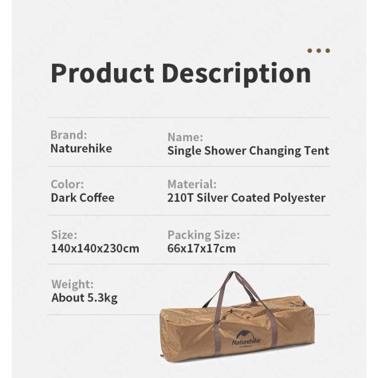 Tenda Toilet / Shower Mandi Camping Portable Naturehike Nh21Zp005