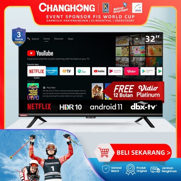 Changhong 32 Inch Newest Android 11 Smart Tv Digital Led Tv L32G7N