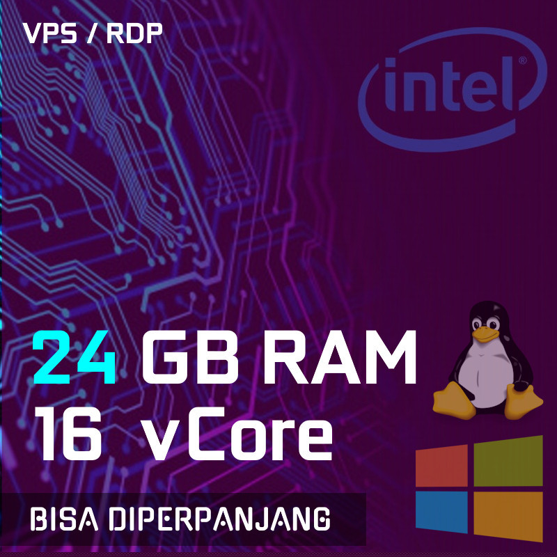 Rdp / Vps 24 Gb Ram / Nvme Xeon 1Gbps Port Bulanan / Tahunan Diperpanjang