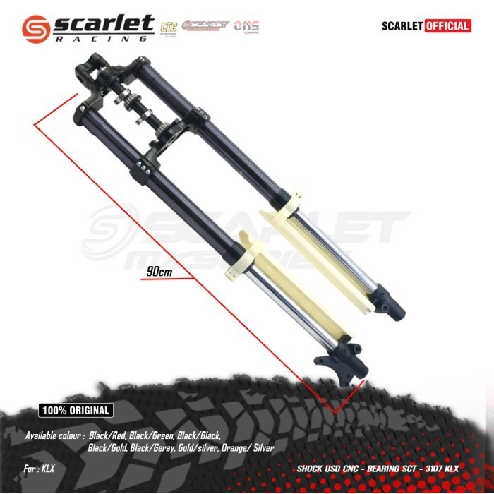 Scarlet Racing Shock Skok Depan Usd Cnc Plus Bearing Klx 3107 Termurah Terlaris Promo