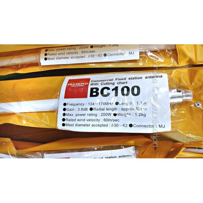 Diamond Antenna Bc100 Antena Radio Rig Gedung Rumah Base Vhf 136-174