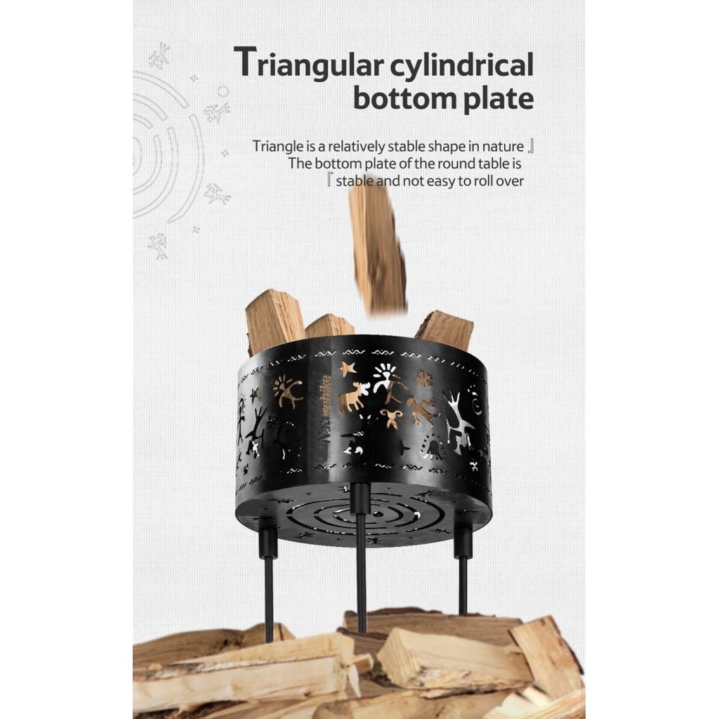 Fire Pit / Grill / Bbq Tungku Kayu Bakar Camping Naturehike Nh21Jj102