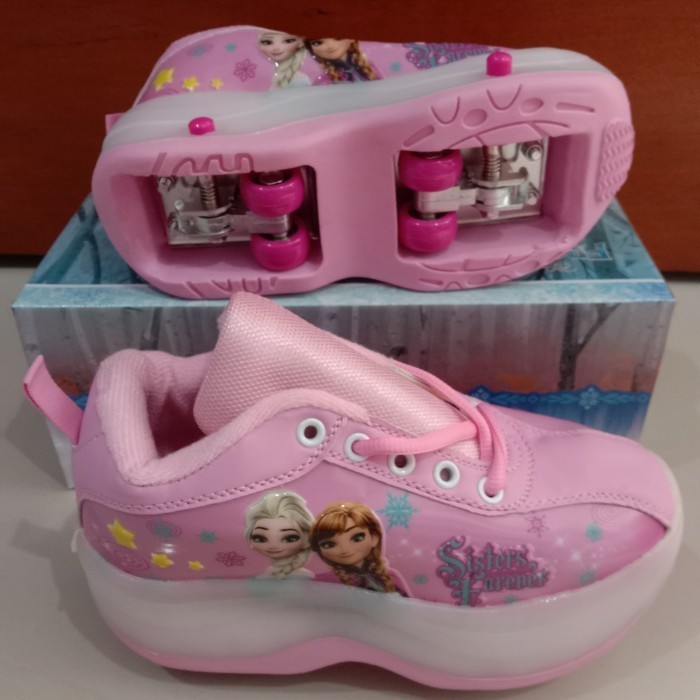 Sepatu Roda 4 Anak Perempuan/ Kter Frozen Pink 28-36