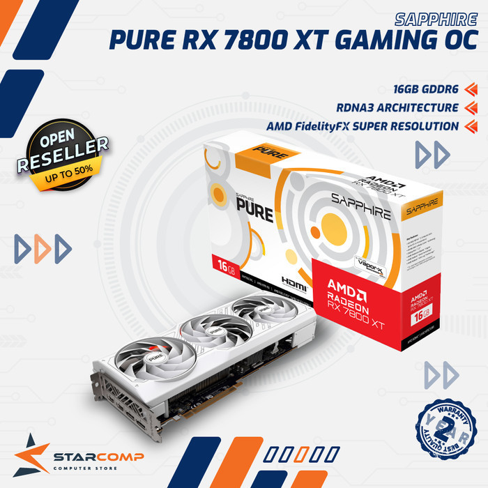 Sapphire Pure Radeon Rx 7800 Xt Gaming Oc 16Gb Gddr6 Rdna 3 Rx7800Xt Termurah Terlaris Promo