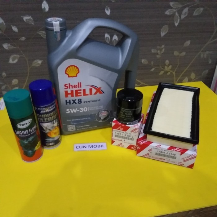 Paket Oli Mesin Shell Hx8 5W-30 Avanza Xenia Dual Vvti 2016 Up 5 Item Berkualitas