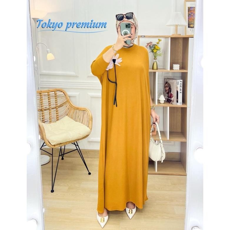 New Gamis Kaos Knit Rajut Import Premium Polos Batwing Terbaru/Gamis Kaan Knit Premium Terlaris