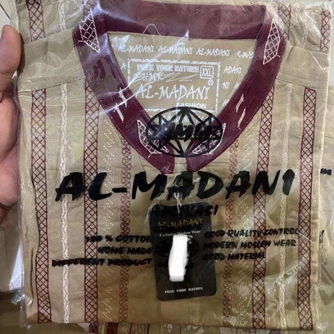 Baju Koko Muslim Bordir Embrodiery Al Madani Lengan Panjang Jumbo Xxl Poneshop