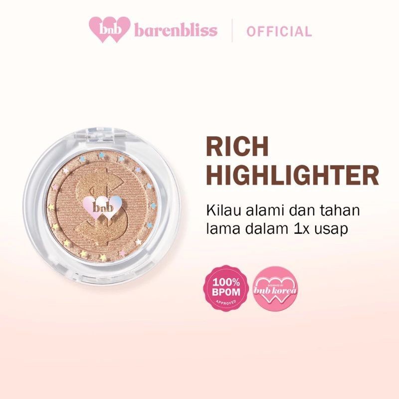 BNB Barenbliss Highlight Rich Girl In Area - Kosmetik Korea Face Highlighter Powder Make Up
