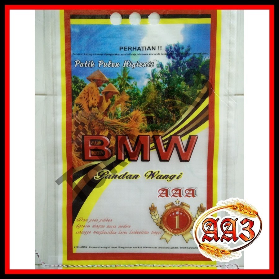 tokokarungaa3 Karung beras laminasi merek BMW 20kg