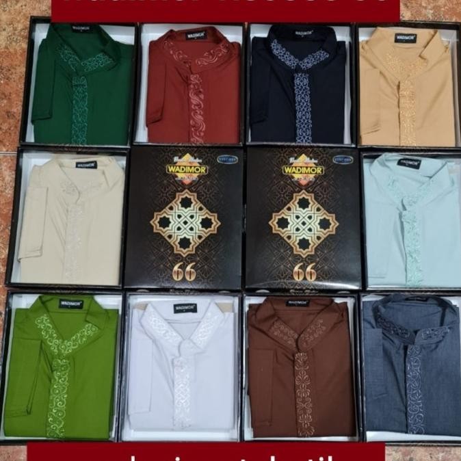 Baju Koko Pria Wadimor Original Lengan Panjang Hitam Viscose 66 Muslim