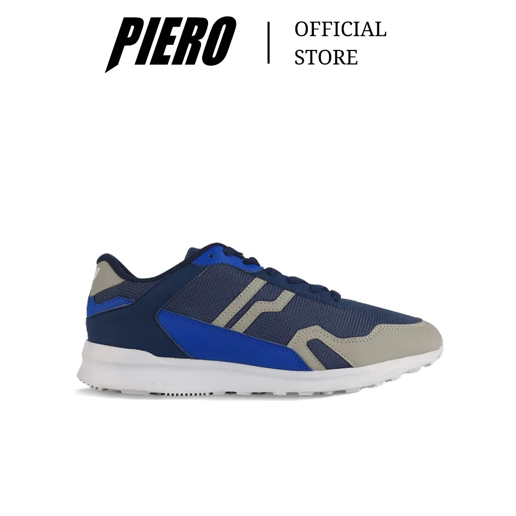 PIERO SEPATU SNEAKERS PRIA CITY RACE NAVY GREY WHITE P20824