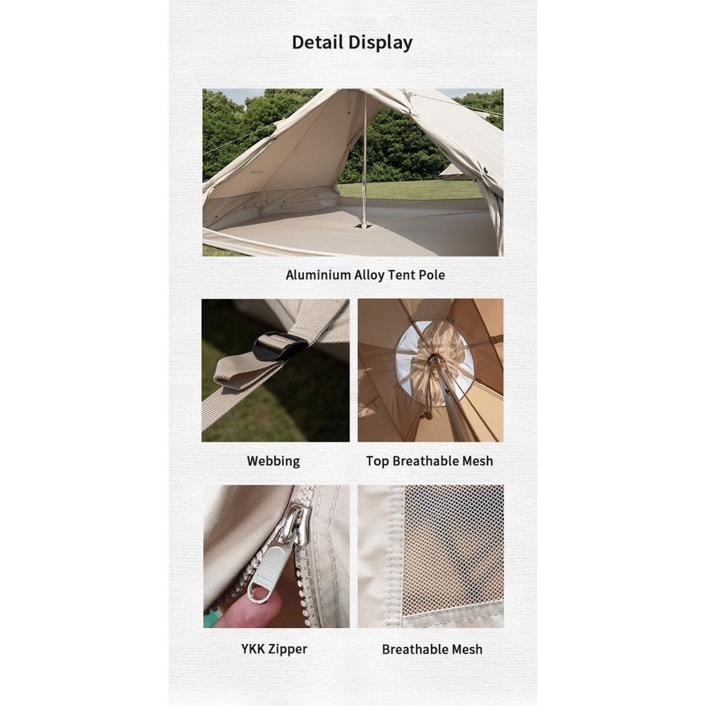 Tenda Cotton Series Naturehike Nh20Zp004 Safari Glamping Camping