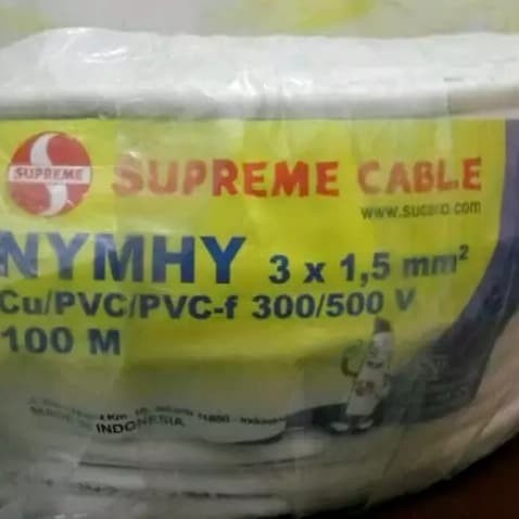 

SUPREME KABLE NYYHY/NYMHY 3X1.5MM @100MTR/KABEL LISTRIK