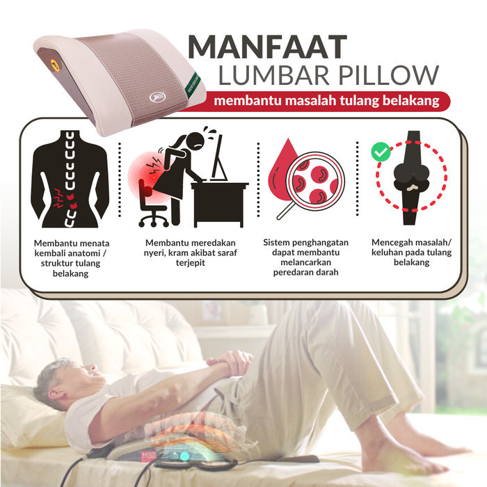 Terapi Nyeri Pinggang Saraf Kejepit Jaco Lumbar Pillow 100% Original