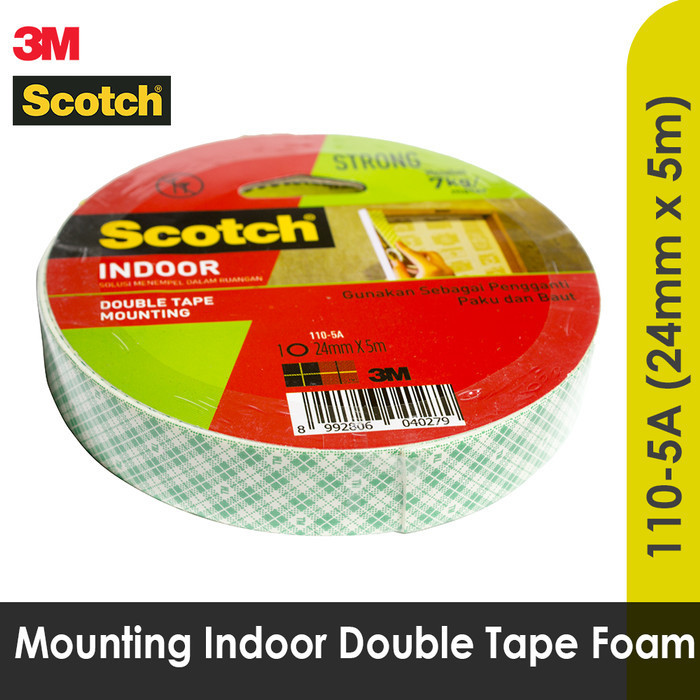 

MOUNTING DOUBLE TAPE SIZE 24 MM X 5 M 3M SCOTCH 110-5A