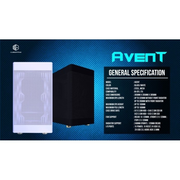Cube Gaming Avent White - All White Inside - Matx