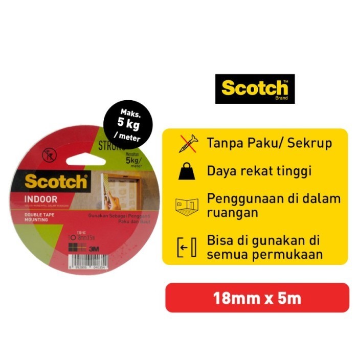 

BRG BARU 3M Scotch Double Tape Mounting 110-5C 18MM x 5M