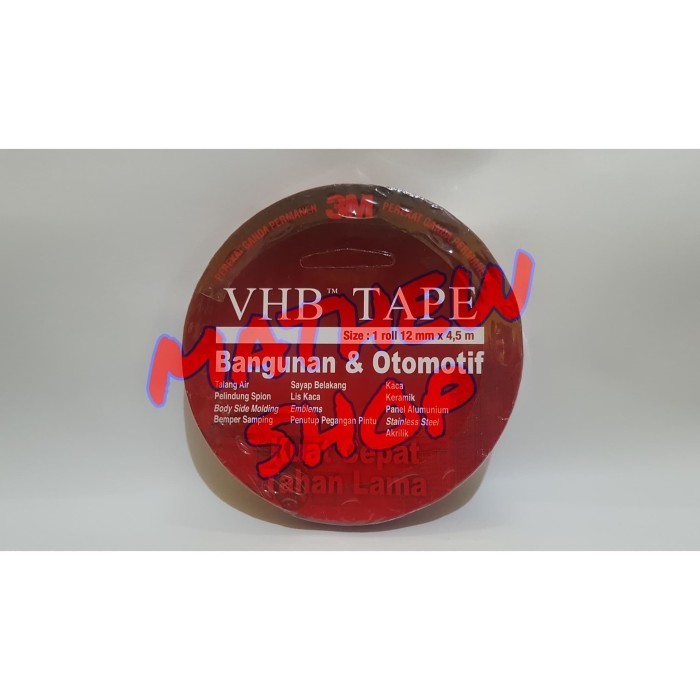 

HRG DISKON 3M VHB Tape Double Tape 12 mm x 4.5 M Asli Perekat Merah 3 M Original