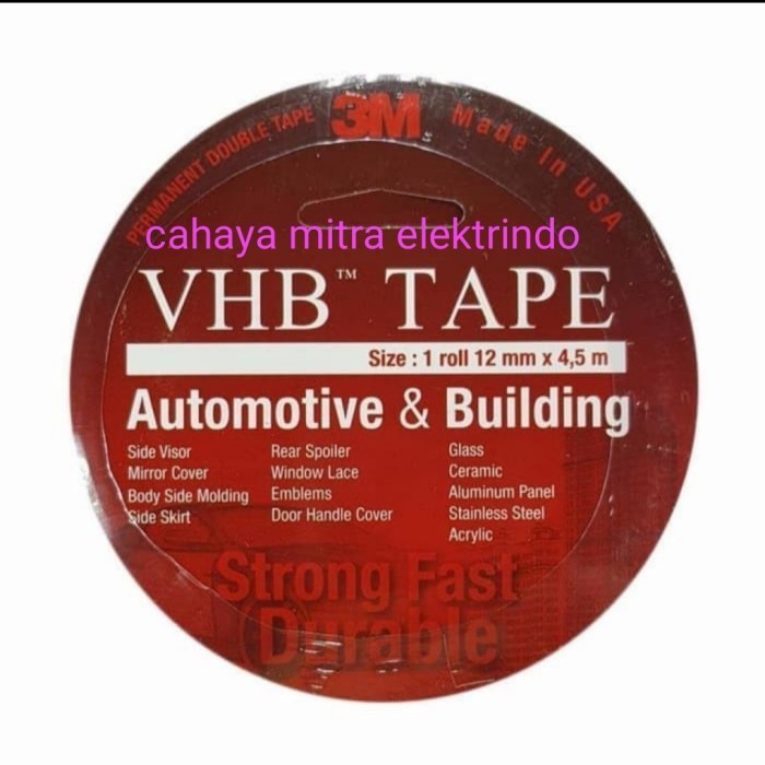 

HARGA DISKON DOUBEL TIPE 3M VHB 4900 size 12mm4,5meter DOUBEL TIPE