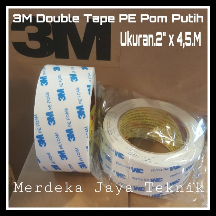 

BRG BARU 3m Double Tape 1600 TG Warna Putih Sepon Putih Ukuran 2" x 4,5M