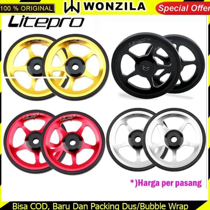 Litepro 2 Pcs Easy Wheel Seli Sepeda Lipat Trifold Pikes 3Sixty