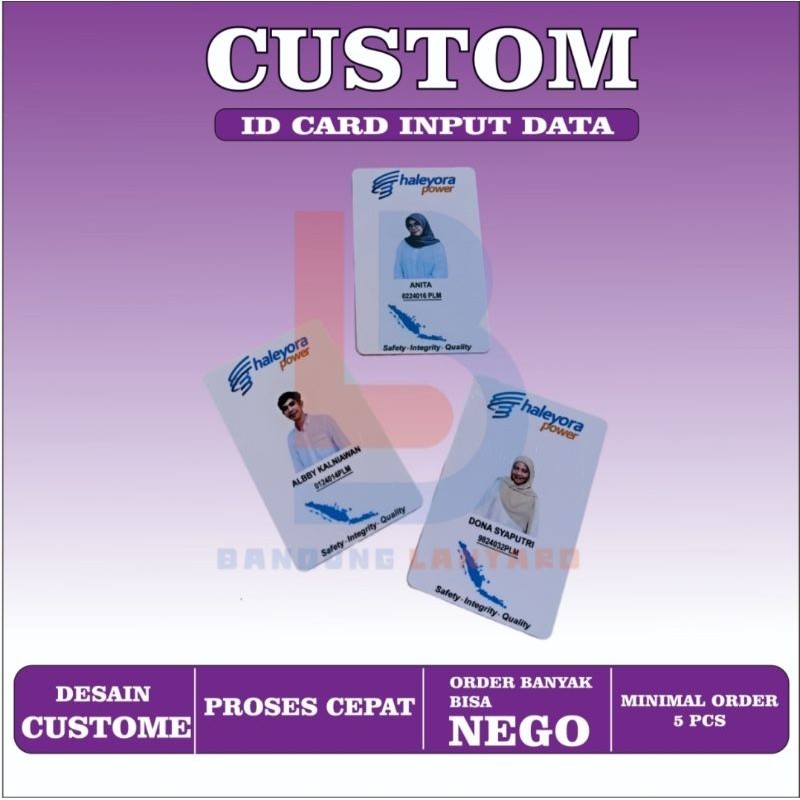 

custom id card kartu name tag tanda pengenal atm bahan pvc ketebalan 9,0 mm input data