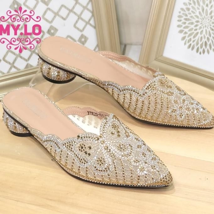 Sandal Pesta Wedges Wanita Selop Kebaya Import