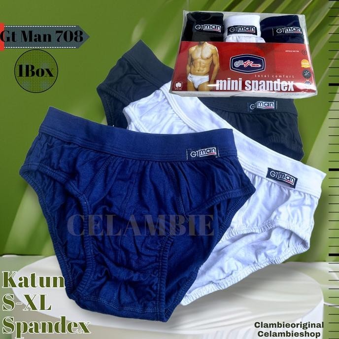(1 lusin / 4 dus) Gt Man 708 Spandek Celana Dalam Pria / Cd Pria