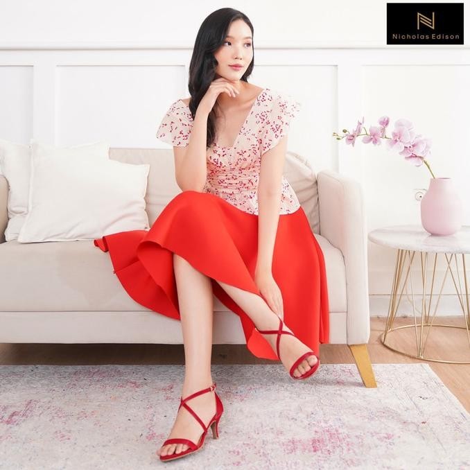 Nicholas Edison Heel Kirana Red Sandal Heels Stiletto Terbaru