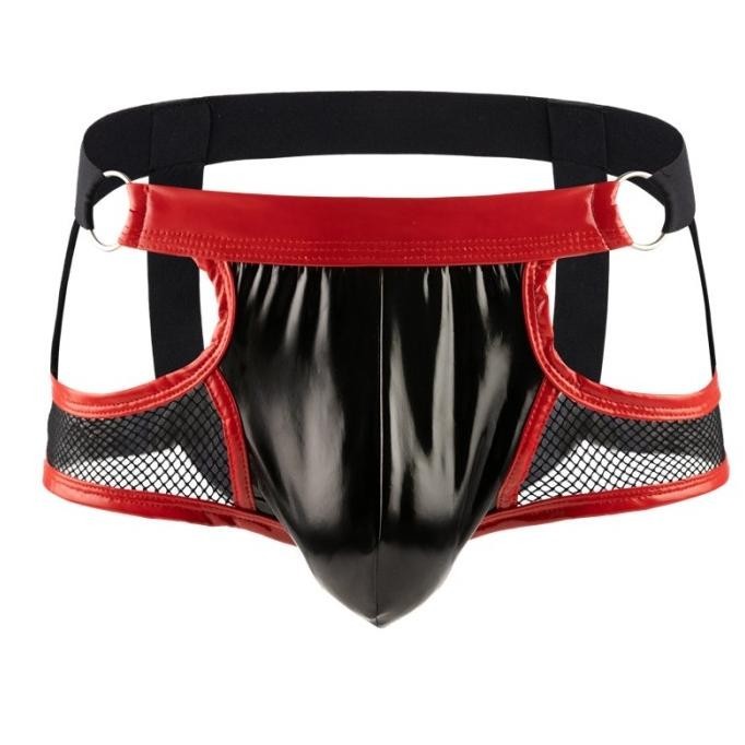 DF33 Jockstrap Pria PU Leather Celana Dalam Pria Men Underwear