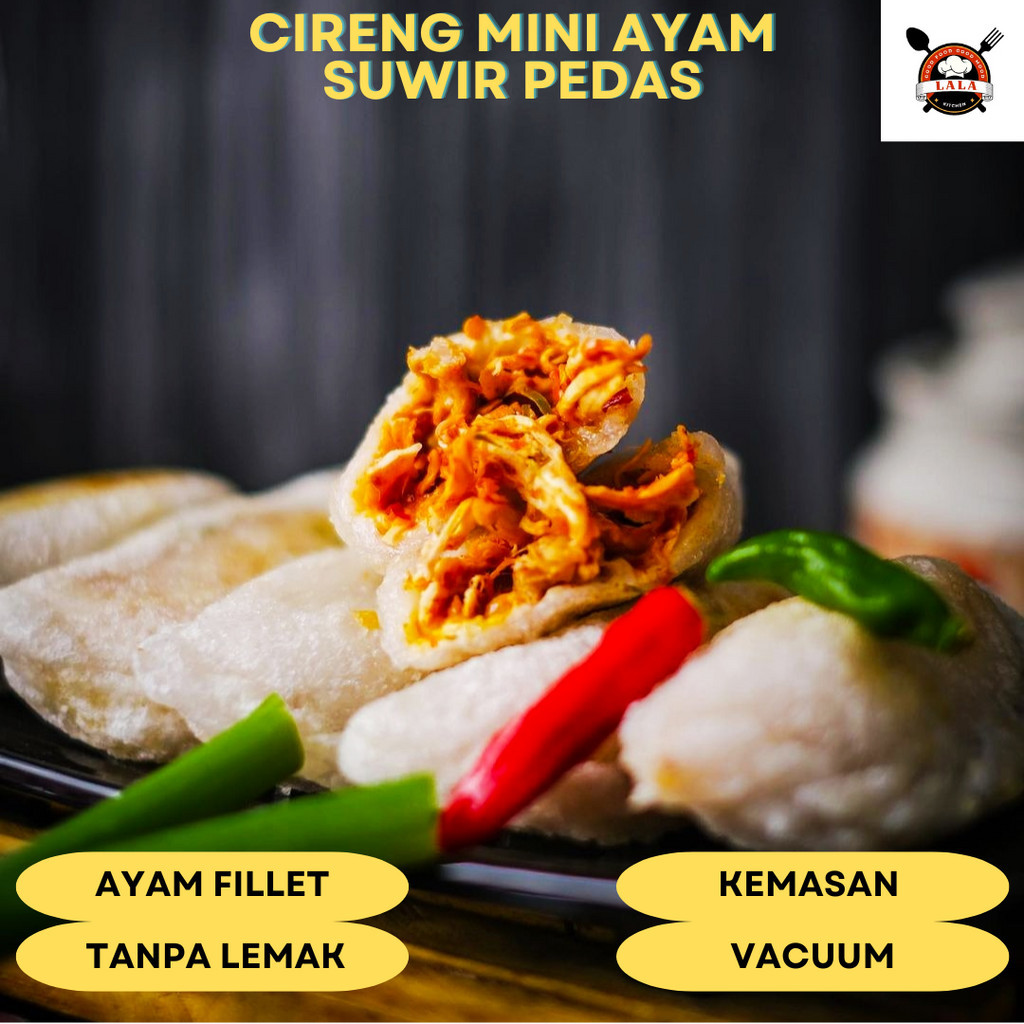 

CIRENG MINI ISI AYAM SUWIR PEDAS ORDER MINIMAL 8PCS