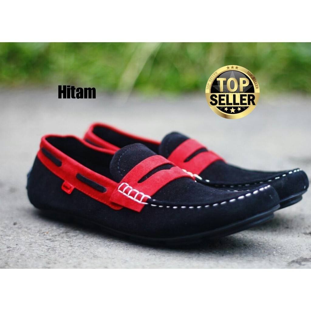 Sepatu selop Pria Kickers Mocasin Kulit Suede Sepatu casual  Slip On Pria Sepatu Kerja Santai Sepatu