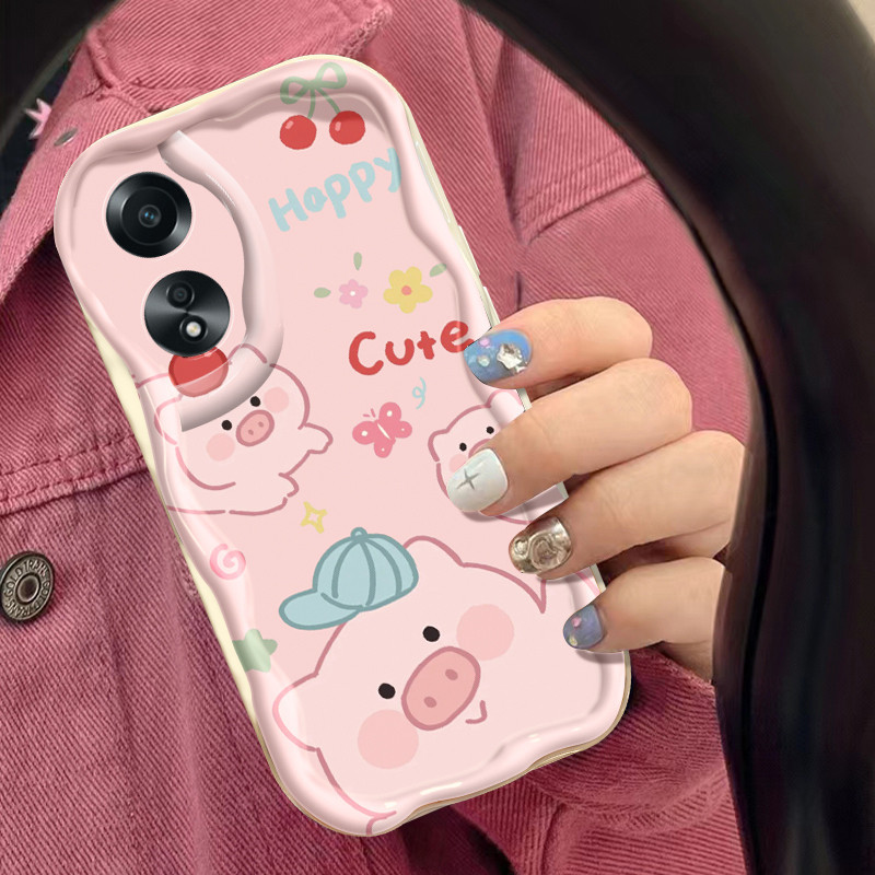 Casing Hp OPPO A58 4G A78 4G Case sarung HP lembut casing Kesing ponsel pola lucu dan babi keberuntu