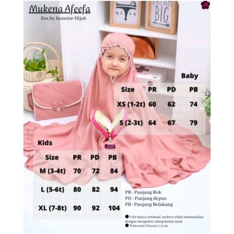 Mukena Anak Afeefa by Zea Jasmine Hijab / Mukena Baby