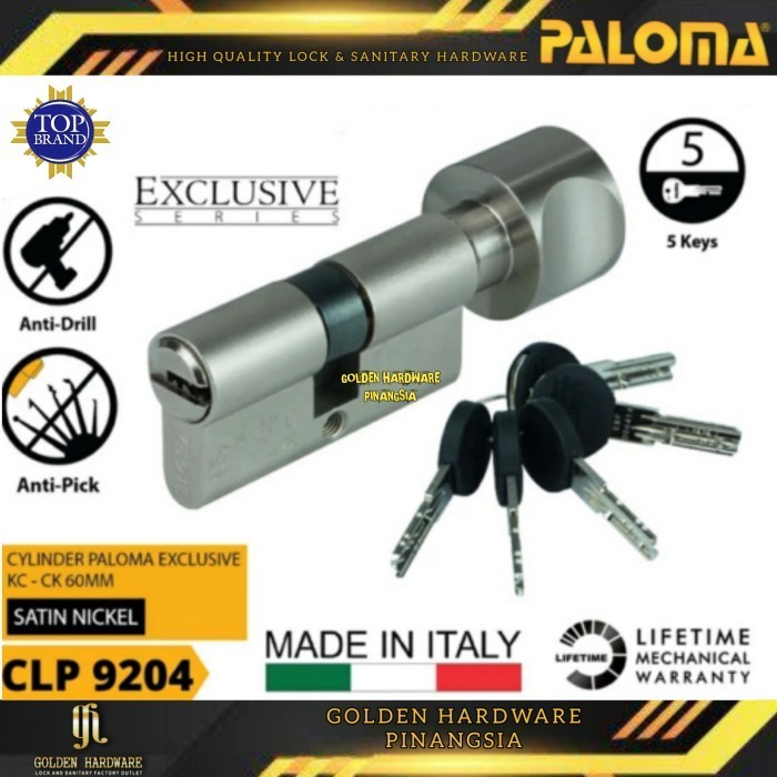 Paloma Clp 9204 Cylinder Knob Putar Silinder Kunci Pintu Rumah 60Mm Sn