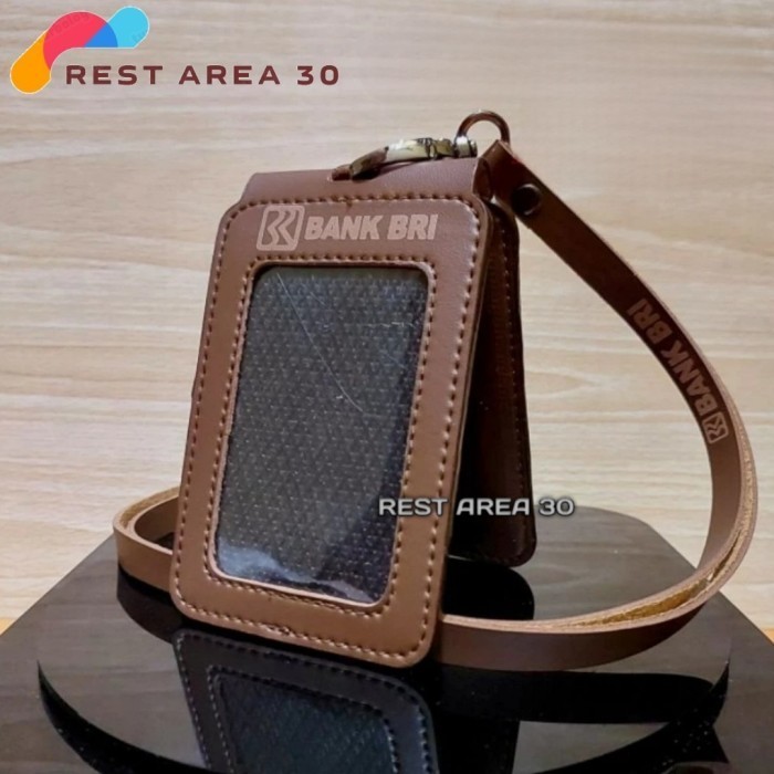 

BARANG TERLARIS ID Card Holder Tali Lanyard Name Tag Logo BANK BRI Model Lipat