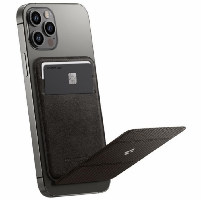 

BARANG TERLARIS Card Holder Stand Magnet iPhone 12 Spigen Magsafe Dompet Kartu Kulit