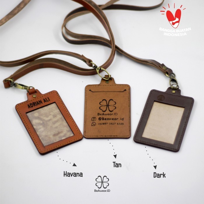 

BARANG TERLARIS Id Card Holder Kulit / Name Tag Custum Logo