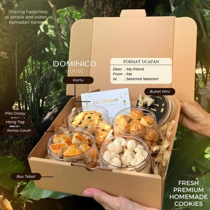 

Hampers Lebaran Kue Kering Cookies Home Made Premium / Parcel Idul Shazhomey